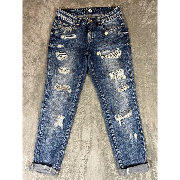 Garage Denim - Garage Jeans women’s 0 Retro look Cropped Acid Wash Distressed Casual boyfriend